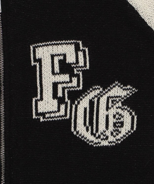 WEGO 【ユニセックス着用ITEM】グラフィックZIPニットブルゾン ブラックその他