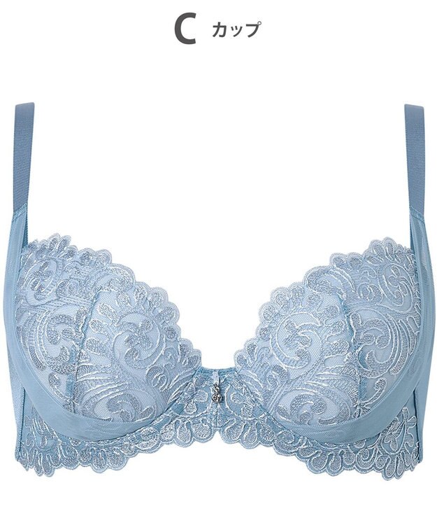 Wing ブラジャー Wing Lesiage バストを高い位置でキープ 谷間メイク 着やせシルエット 【8000シリーズ】 Gカップまで対応 大きいサイズ PB8000 ウイング／ワコール グレイッシュブルー