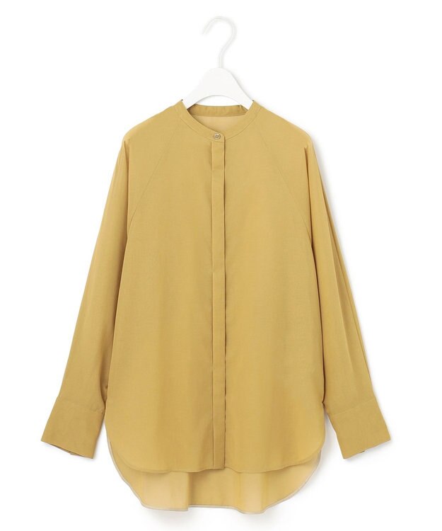 ICB 【洗える】ハイツイストコットンボイル バンドカラーブラウス クレイベージュ系