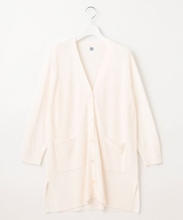J.PRESS LADIES L 【洗える】COTTON MODAL Vネック カーディガン アイボリー系