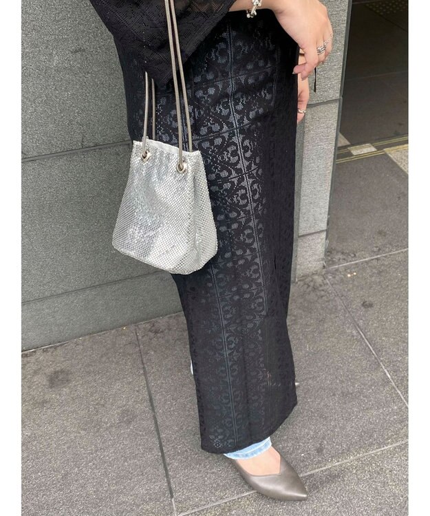 Green Parks AnriettMusee レースロングワンピース Black