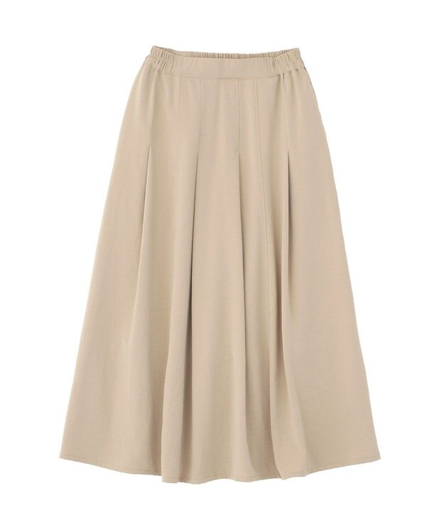 Green Parks プリーツサテンフレアスカート Light Beige