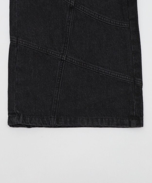 WEGO 【ユニセックス着用ITEM】スウィッチングフレアデニムパンツ デニムブラックソノタ