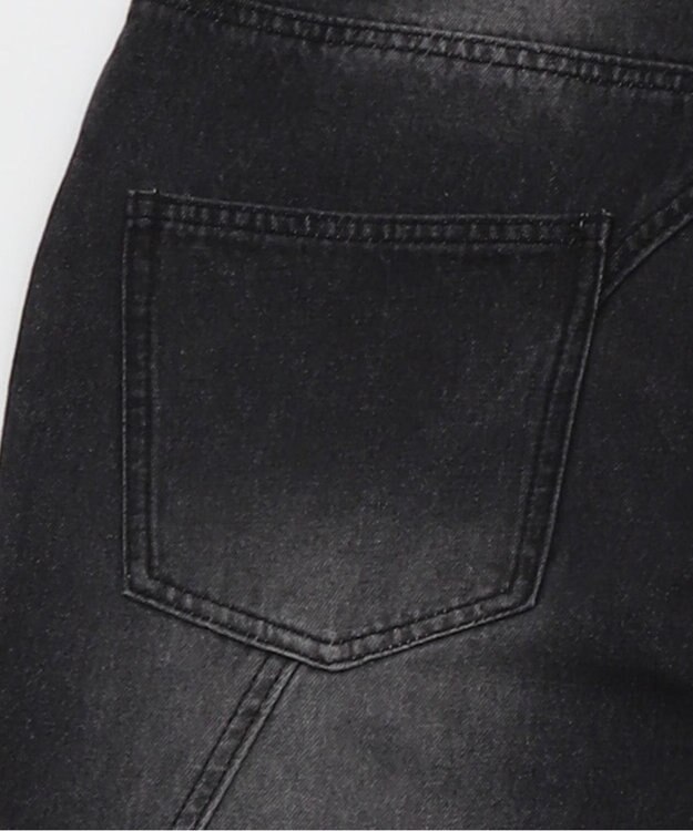 WEGO 【ユニセックス着用ITEM】スウィッチングフレアデニムパンツ デニムブラックソノタ