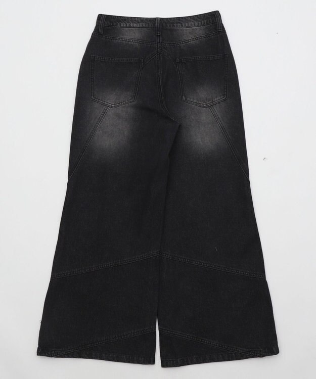 WEGO 【ユニセックス着用ITEM】スウィッチングフレアデニムパンツ デニムブラックソノタ