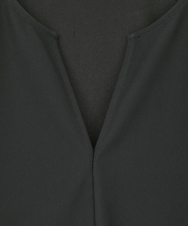 Green Parks リップルフレアベスト Black