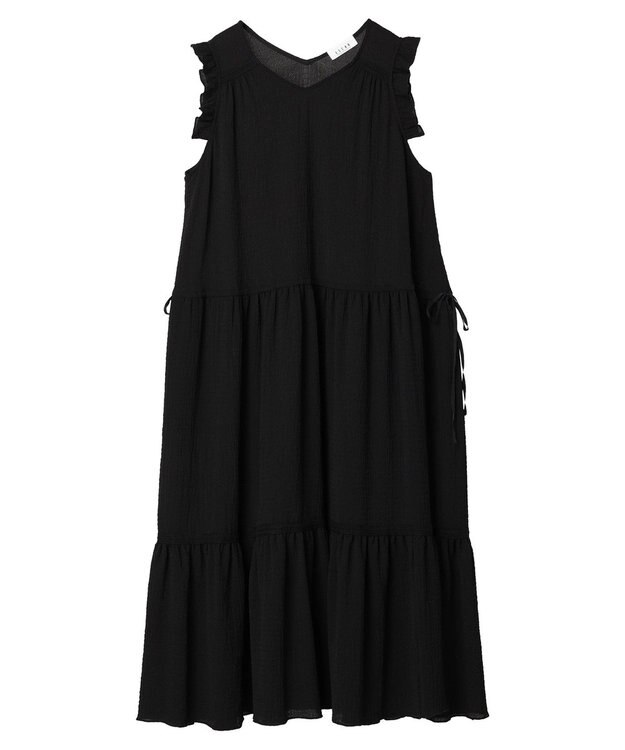 Green Parks ■ＥＳＣＡＲ　ドロストギャザーワンピース Black