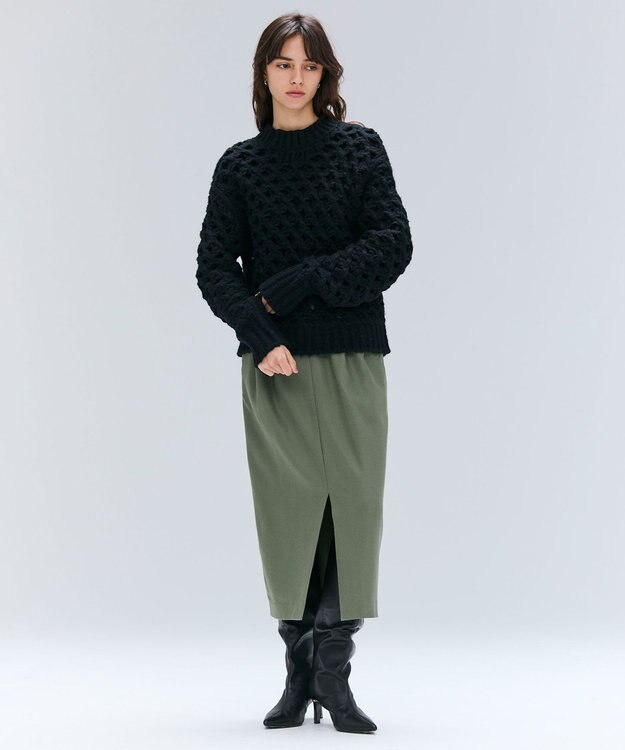 BEIGE， 【洗える】SORE / シアーコットンクルーネックカットソー Black