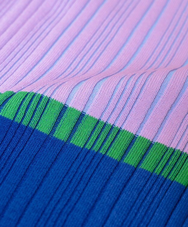 COQ CACTUS カラーブロックリブニット ライラック