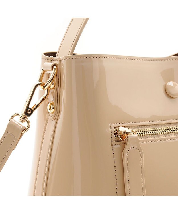 MioFIRANO スクエアエナメルハンドバッグ 2WAY　FIRANO フィラノ BEIGE