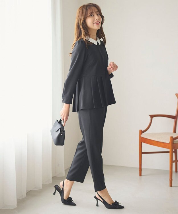 Feroux 【洗える】2WAY 美シルエット セットアップ ブラック系