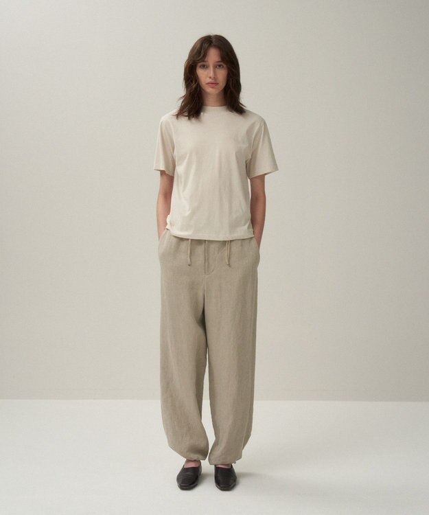 ATON FRESCA NUBUCK | モックネックＴシャツ WARM WHITE