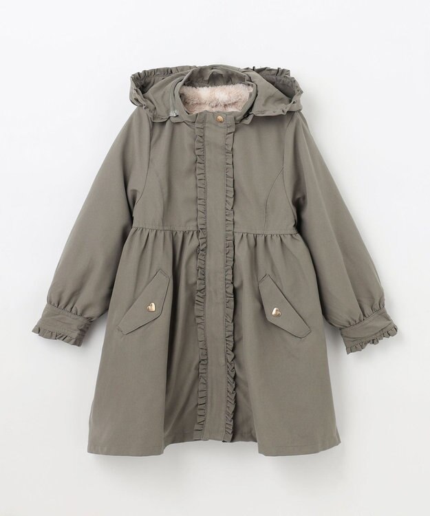 ANY KIDS ガーリー モッズ コート カーキ