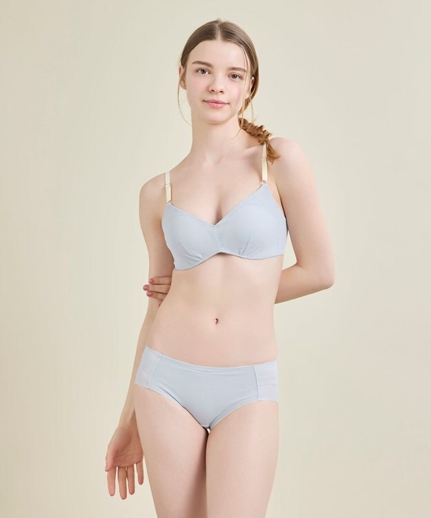 une nana cool 【リニューアル】364ブラ シンプル ノンワイヤーブラ グレー