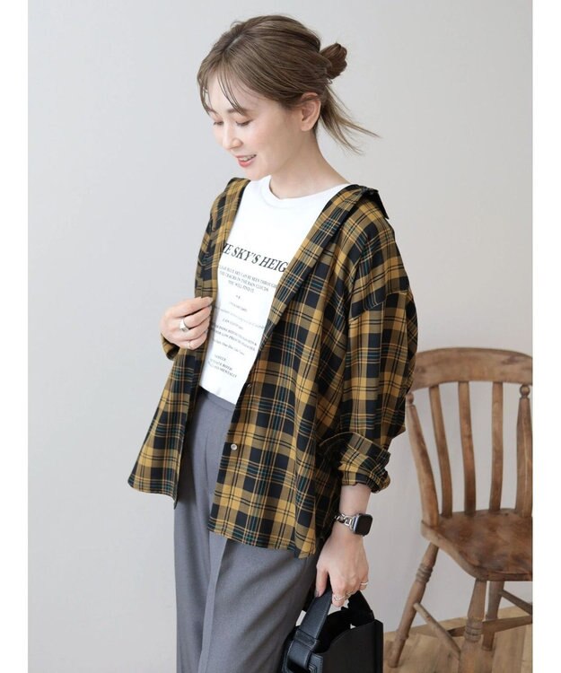 AMERICAN HOLIC イージーケアバックタックシャツ Mustard