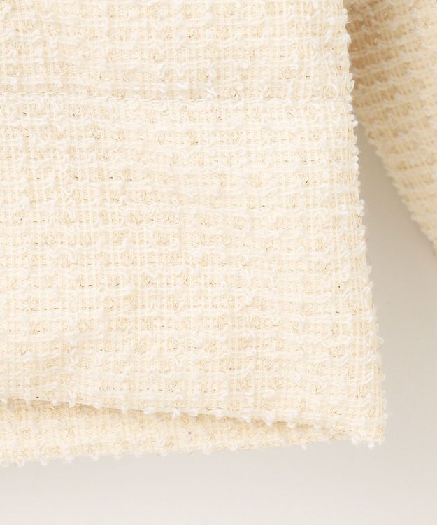 ANY SIS L 【2WAY】ツイードノーカラー ダウンジャケット アイボリー