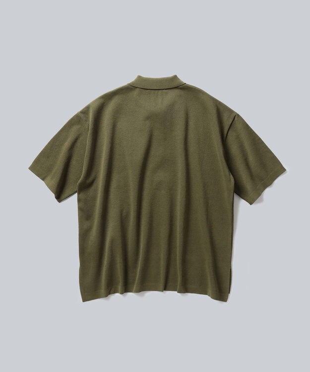 WHITE MAILS 【UNISEX】PAPER KINT HAIF SLEEVE OVERSIZED ポロシャツ カーキ