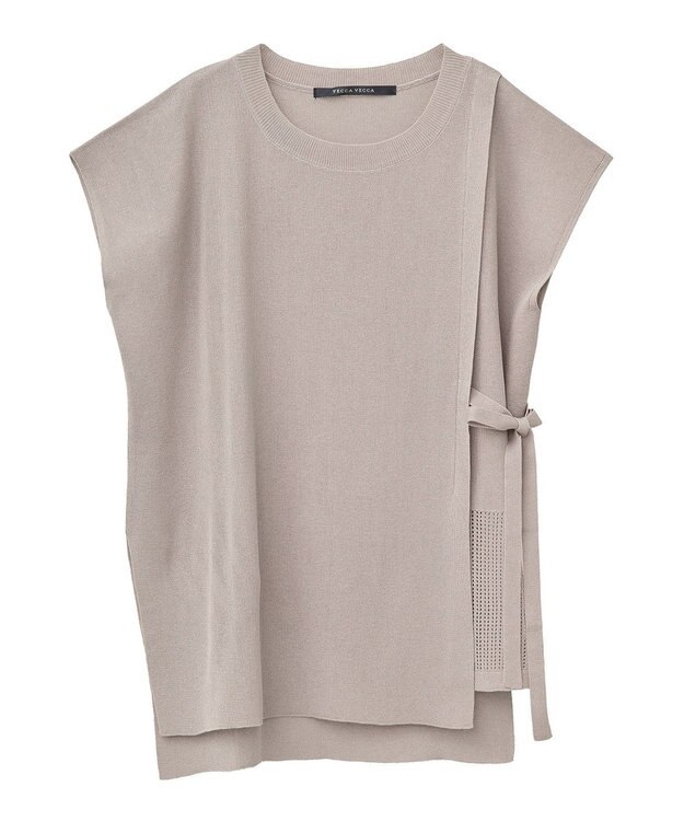 YECCA VECCA メッシュ編みレイヤードニット Green