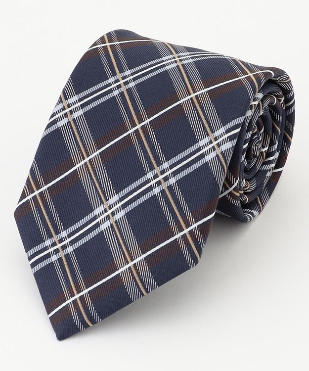 KASHIYAMA KASHIYAMAオリジナル【JAPAN MADE】チェックネクタイ ネイビー