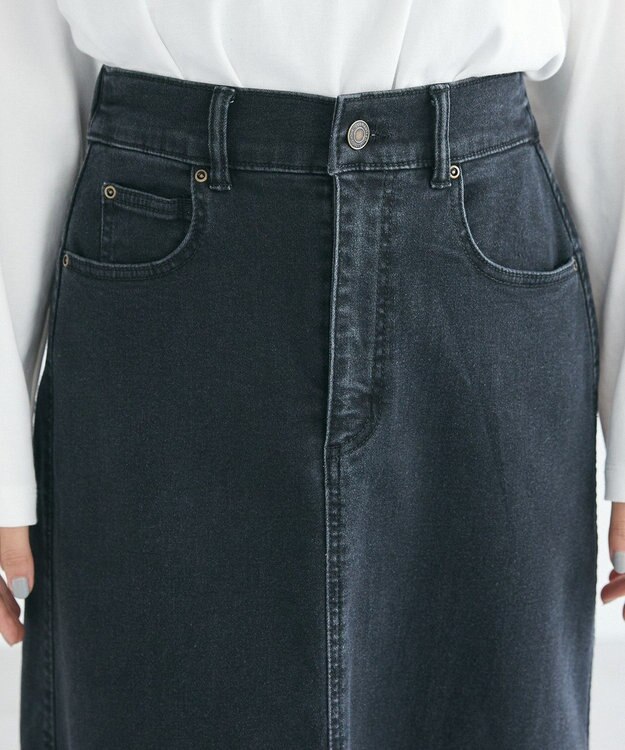 CRAFT STANDARD BOUTIQUE 裏起毛デニムＡラインスカート Black