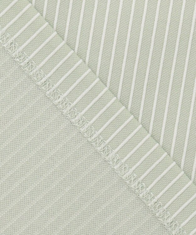 J.PRESS LADIES L ピンストライプジャージー ボリュームスリーブ カットソー ライトグリーン系1