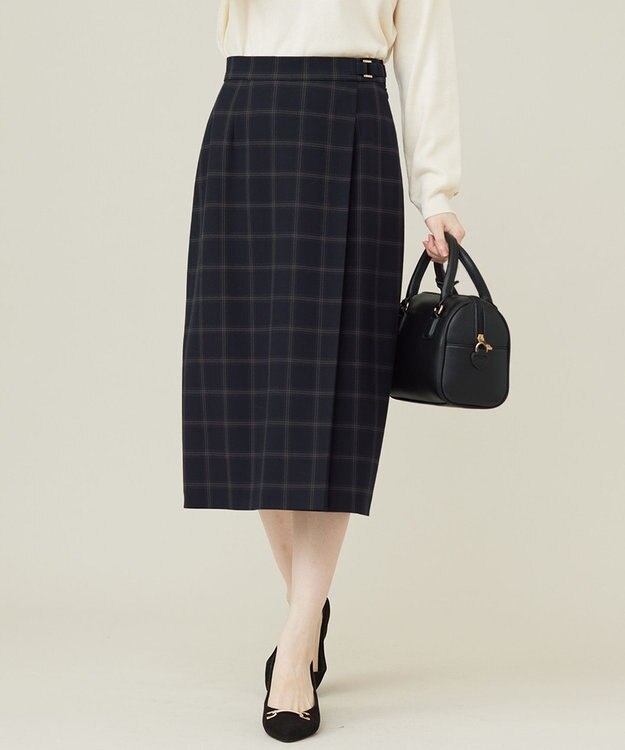 ANY SIS S 【保温効果/ストレッチ】シリーズ累計13万枚突破！ビューティサーモ スカート ネイビーウィンドペン