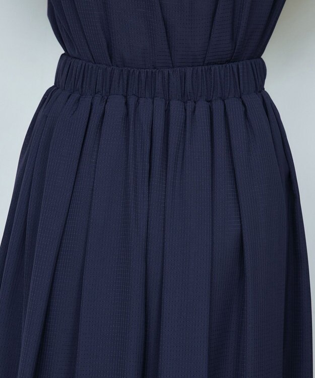 Tiaclasse L 【セットアップ対応・洗える】シアーチェックフレアスカート ネイビー