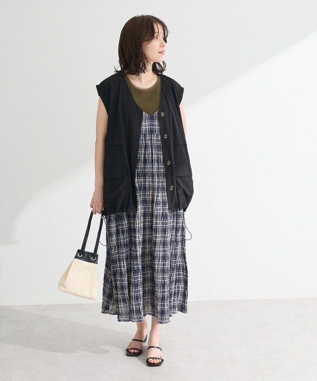 Green Parks チュールドッキングタンクトップ Khaki