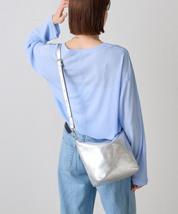 russet ソフトレザーシンプルショルダーバッグ【silver】(CE-1462) Silver