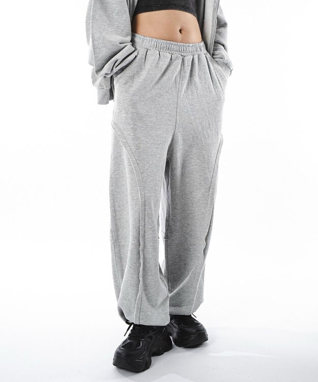 WEGO 【ユニセックス着用ITEM】バルーン3Dスウェットパンツ 杢グレー