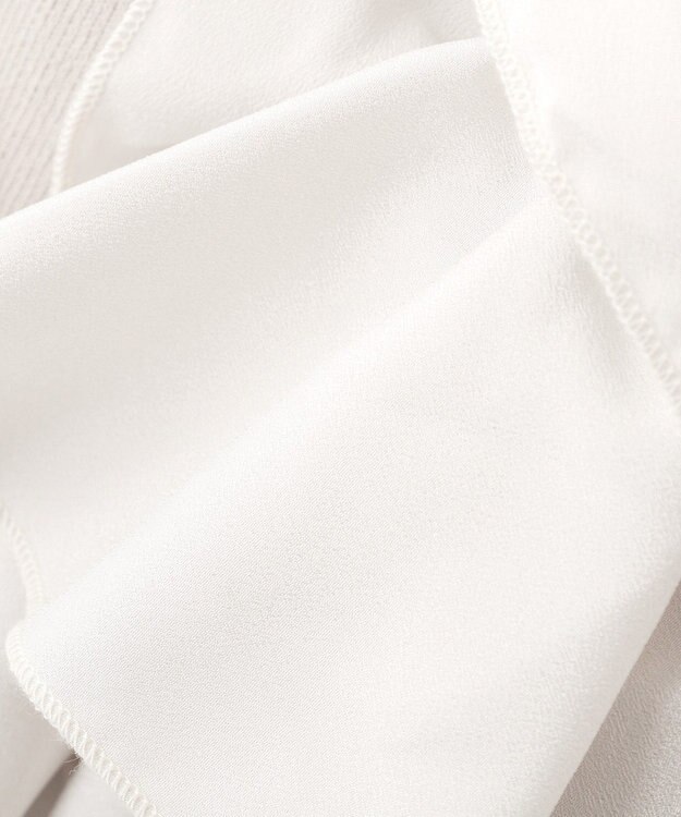 YECCA VECCA パール釦ラッフルカーディガン Gray Beige