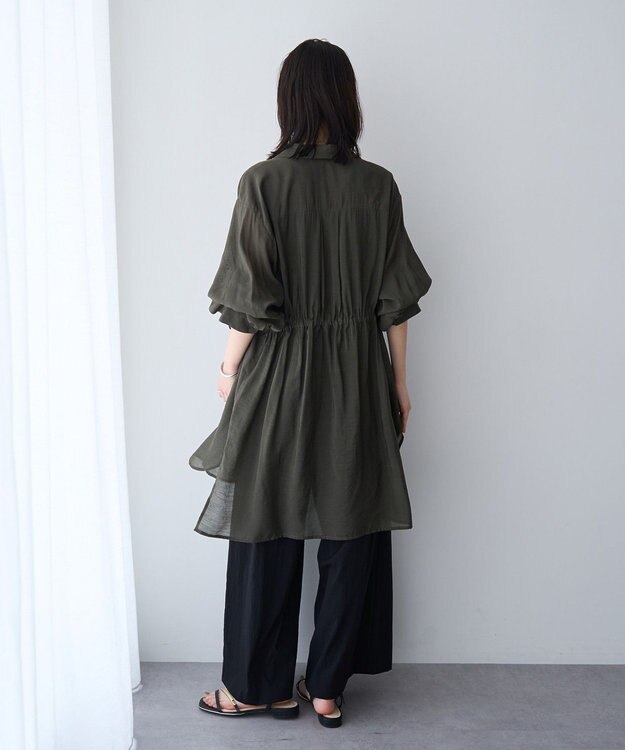 YECCA VECCA シアー2way袖バルーンチュニック Charcoal Gray