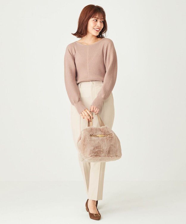 ANY SIS L 【洗える】アレンジRIB ニット ライトモカ