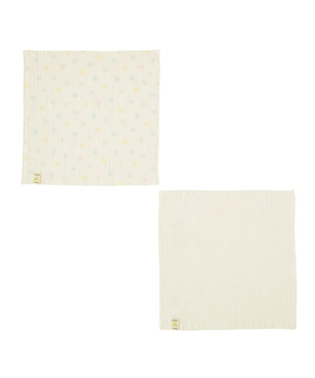 MIKI HOUSE HOT BISCUITS ガーゼハンカチセット(2枚セット) アイボリー
