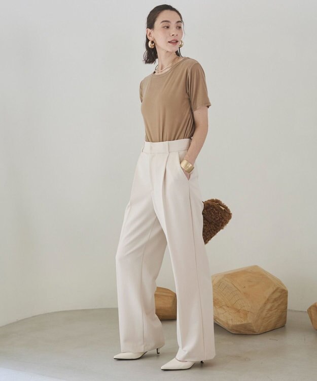 WEGO 【ANGIE VINTAGE】シアーベロアTシャツ ベージュ
