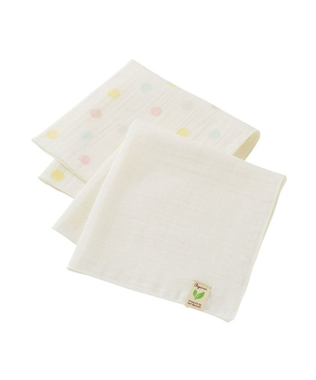 MIKI HOUSE HOT BISCUITS ガーゼハンカチセット(2枚セット) アイボリー