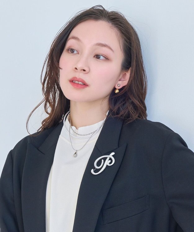 Phoebe ニュアンスメタルブローチ　シルバー シルバー