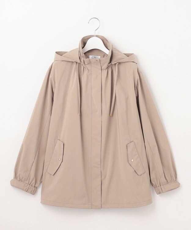 J.PRESS LADIES L 【洗える・撥水】マイクロタフタ フーデッド ショート コート モカ系