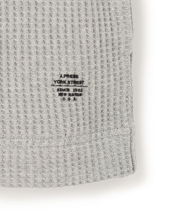 J.PRESS YORK STREET 【UNISEX】ワッフルロングスリーブ Tシャツ ライトグレー系