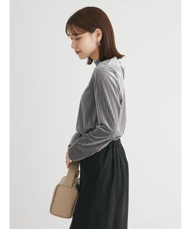 Green Parks ・ＳＵＧＡＲ　ＳＰＯＯＮ　ベロアストライプハイネック Gray