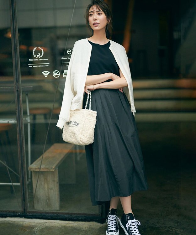 23区 【洗える/好評につき新色追加】レーヨンポリエステルストレッチ プルオーバー ニット ブラック系