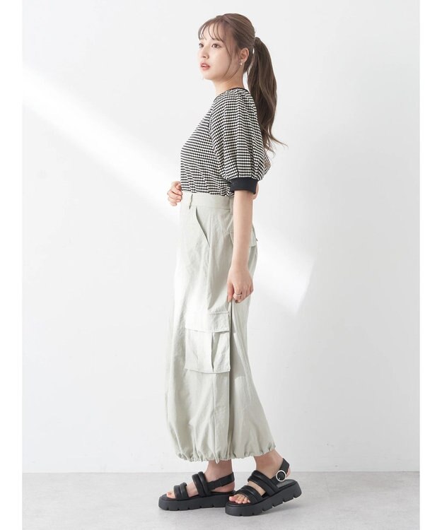earth music&ecology バルーンカーゴスカート Light Green