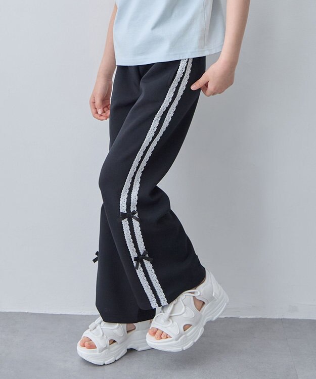 ANY KIDS 【洗濯機可能/速乾】ドライタッチ トラックパンツ ブラック