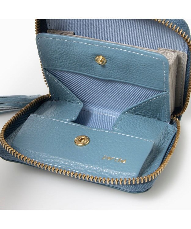 UNBILLION ペルケ perche / カラーコンビジャバラ・カードウォレット ブルー