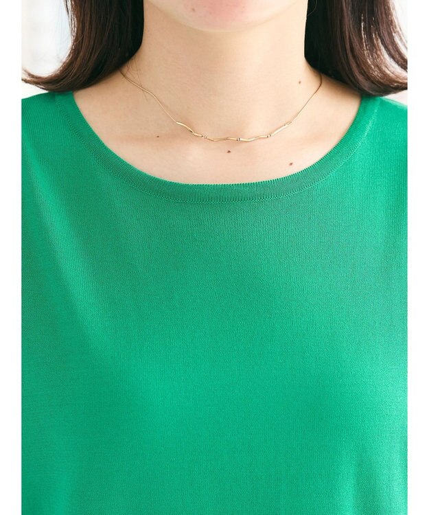 CRAFT STANDARD BOUTIQUE UVカット/接触冷感/洗える/ 半袖ニットプルオーバー Green