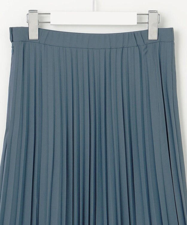 J.PRESS LADIES L 【洗える】ノルディス2wayジョーゼット プリーツ スカート ブルーグレー系