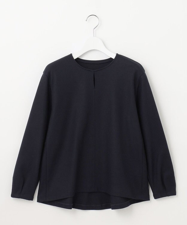 J.PRESS LADIES S ウールスムース ペプラム カットソー ネイビー系