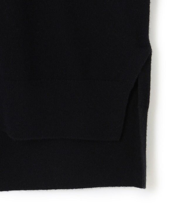 ICB 【新色追加】ソフトカシミヤミックス クルーネックニット ブラック［トープ配色］