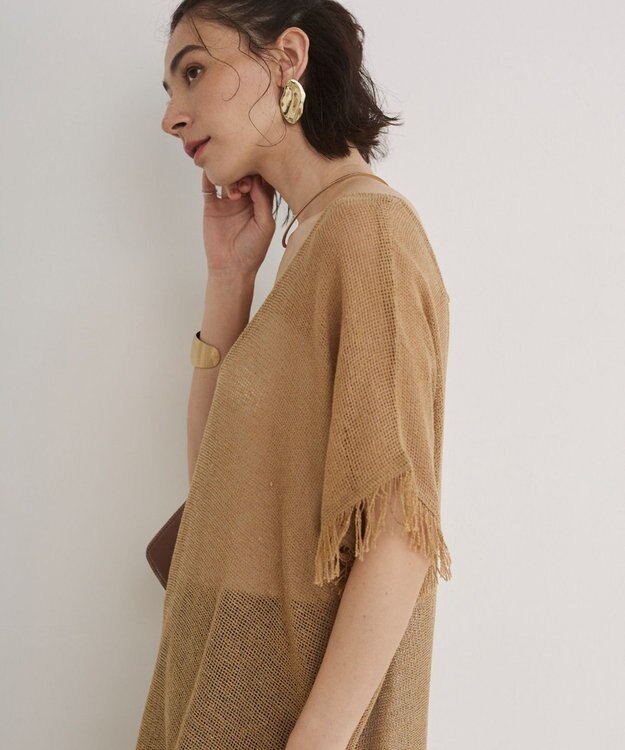 WEGO 【ANGIE VINTAGE】メッシュジレワンピース ベージュ