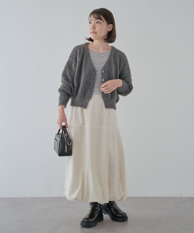 Green Parks ラメシャギーニットカーディガン Light Green